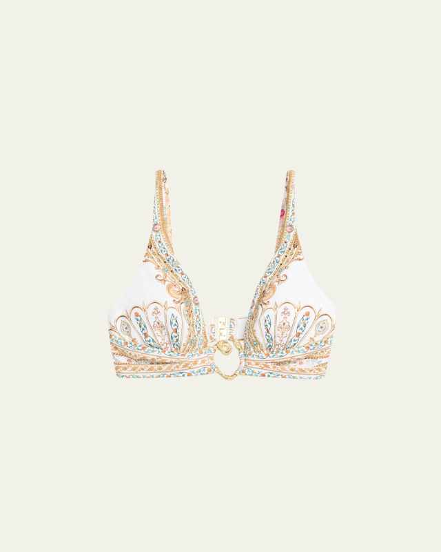 Ottoman Dynasty High Triangle Bikini Top with Front Tr